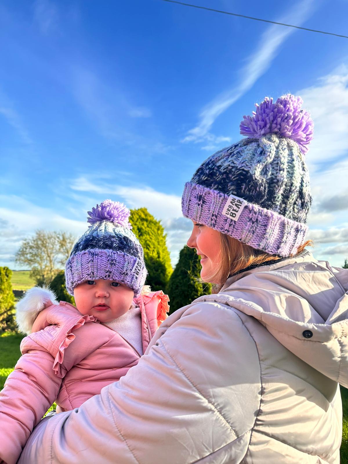 Matching Adult & Child Bobble Hat Set