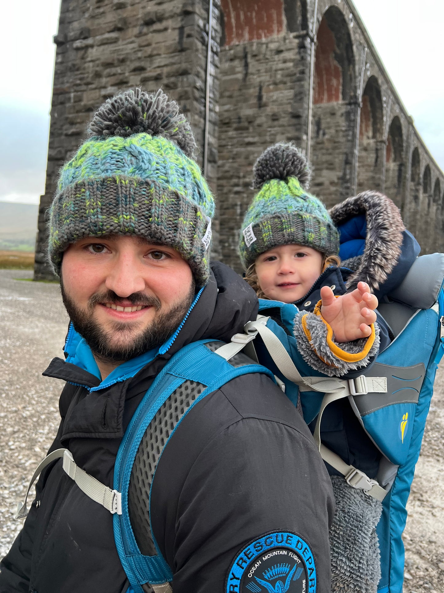 Matching Adult & Child Bobble Hat Set