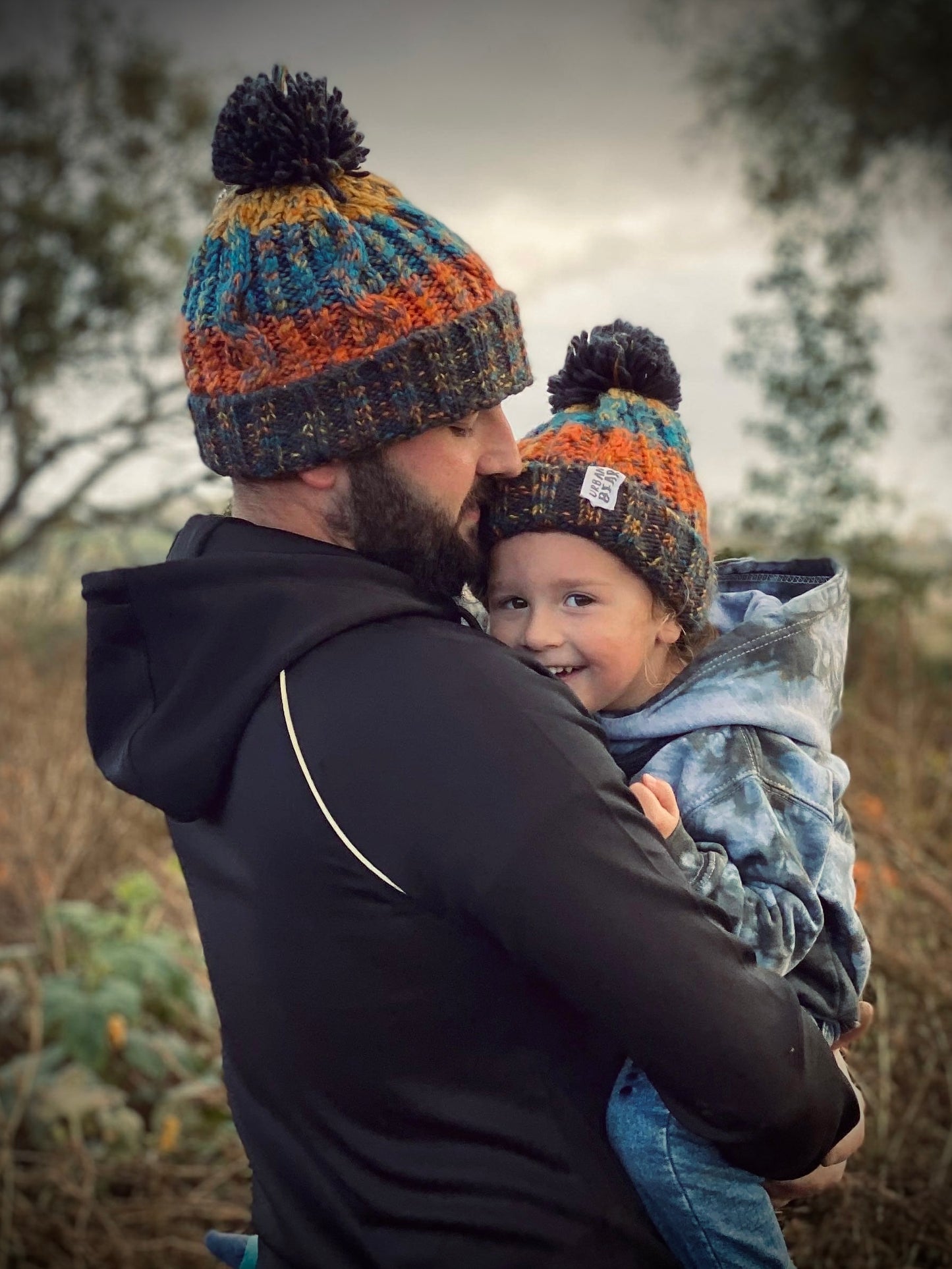 Matching Adult & Child Bobble Hat Set
