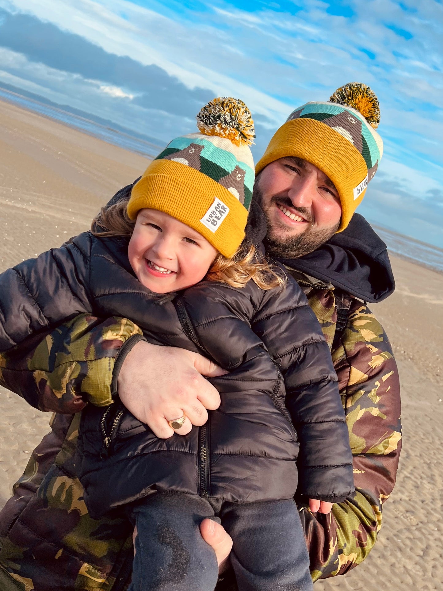 Matching Adult & Child Bear Hat Set