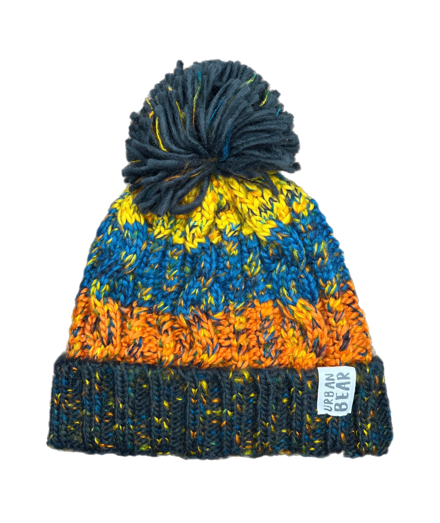 Arctic Bobble Hat - Cable Knit Beanie with Fleece Headband