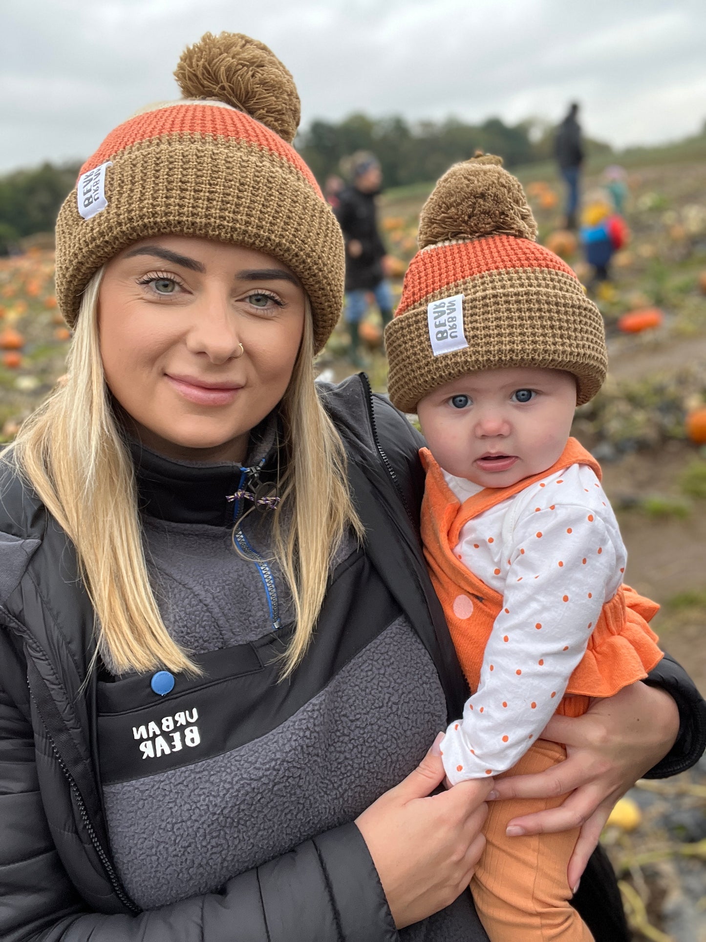 Matching Adult & Child Waffle Hat Set