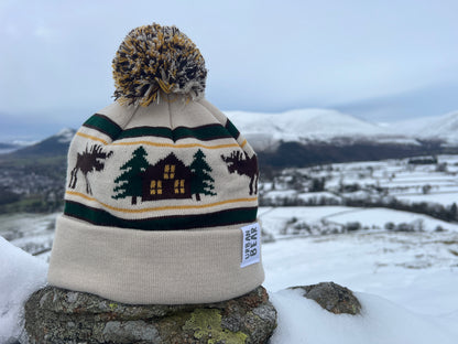 Log Cabin Bobble Hat