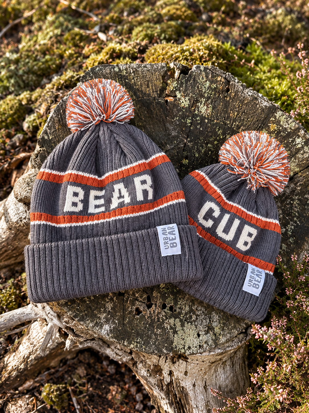 Bear & Cub Matching Hat Set