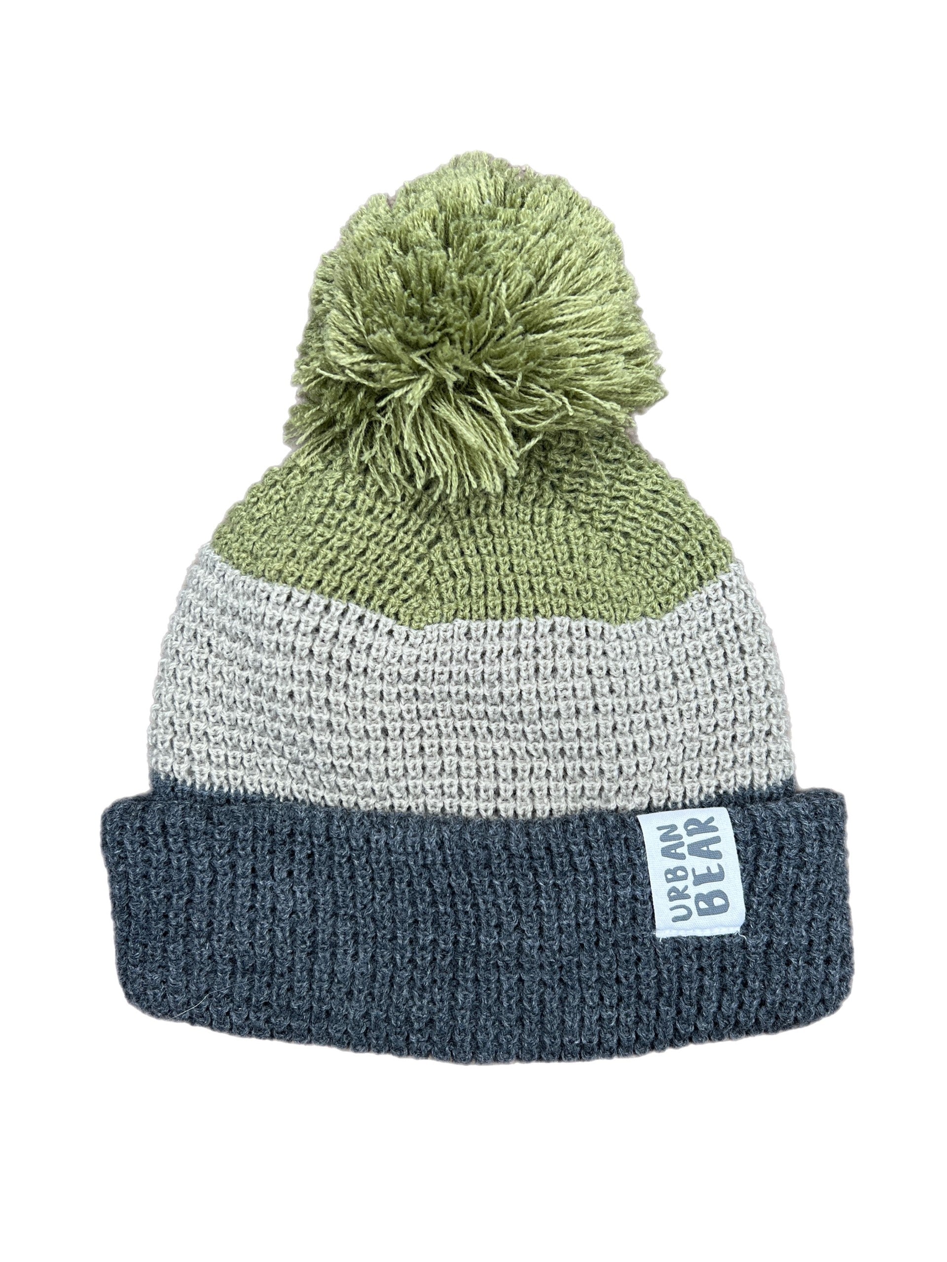 Waffle Bobble Hat - Chunky Knit Beanie – Urban Bear Co
